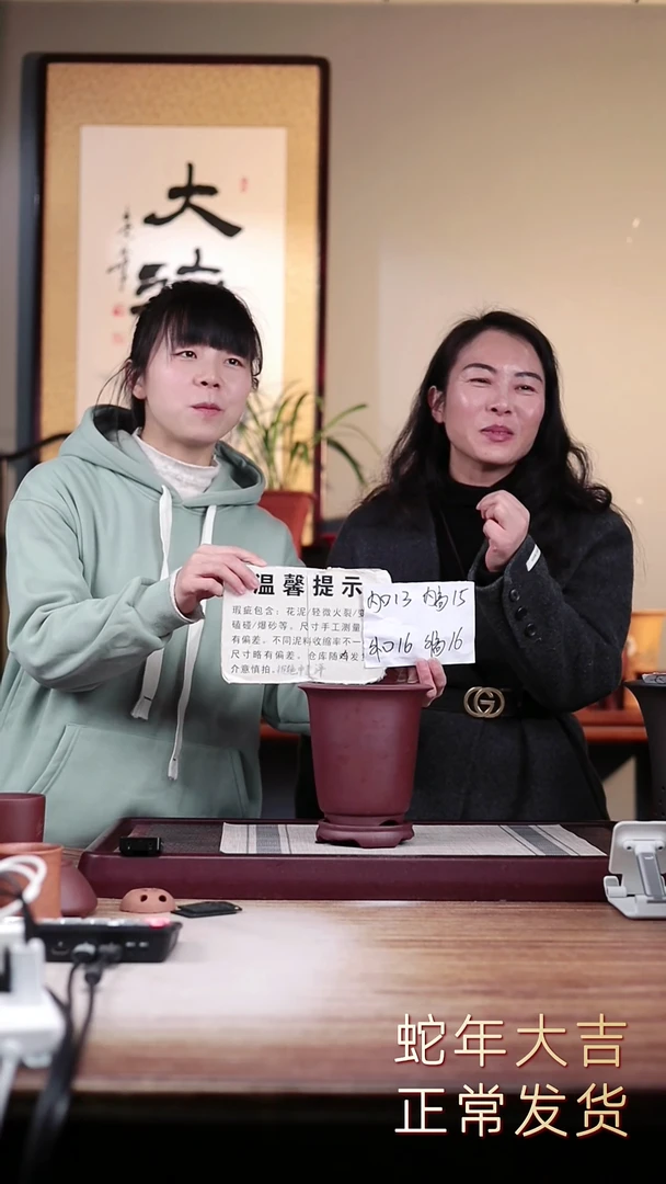 【闪购商品】紫砂花盆瑕疵龙血砂新款小金钟一只带瑕疵托盘