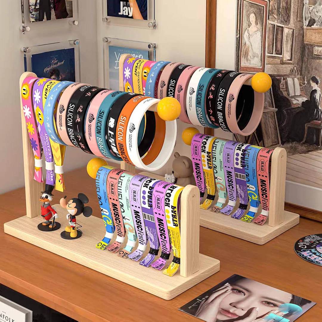 演唱会手环收纳架摇滚音乐节物料硅胶腕带展示架手串手饰品置物架