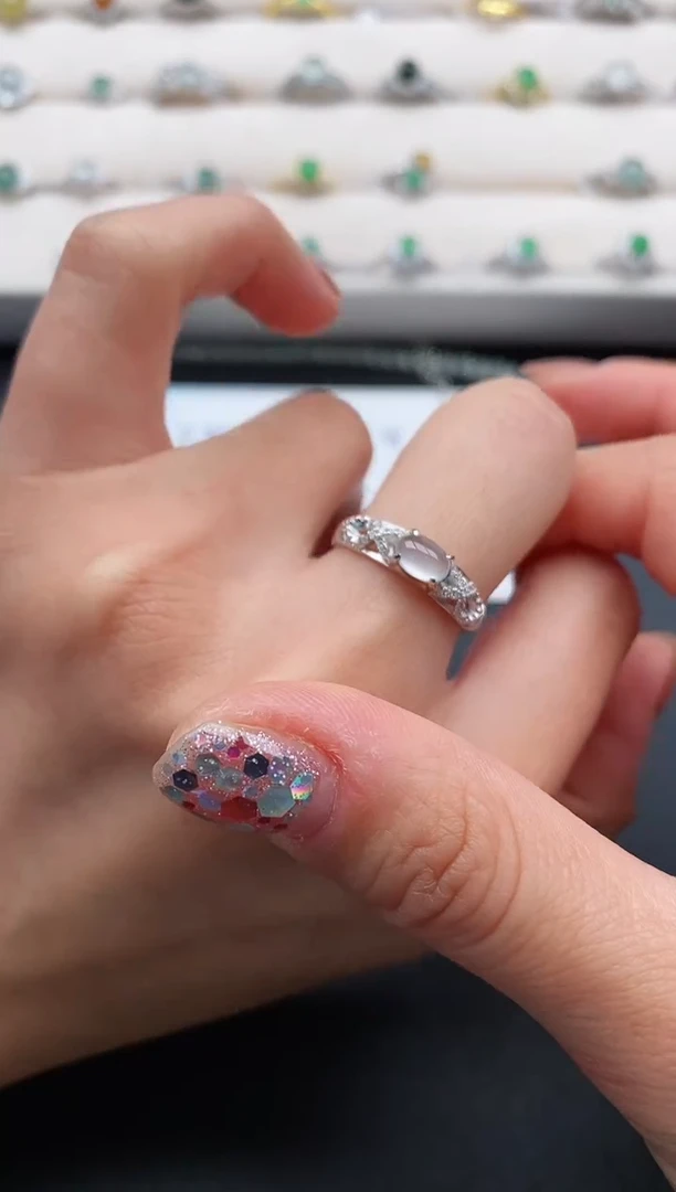 银S925镶嵌戒指翡翠111111111+6