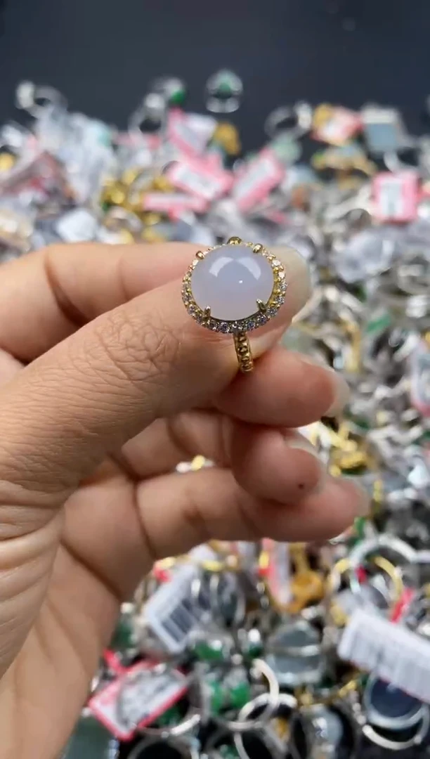 银S925镶嵌戒指翡翠111---2