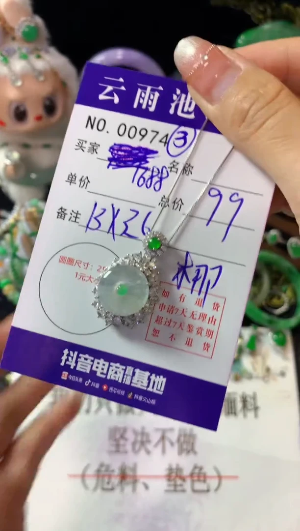 颈饰银S925镶嵌翡翠端*翡翠