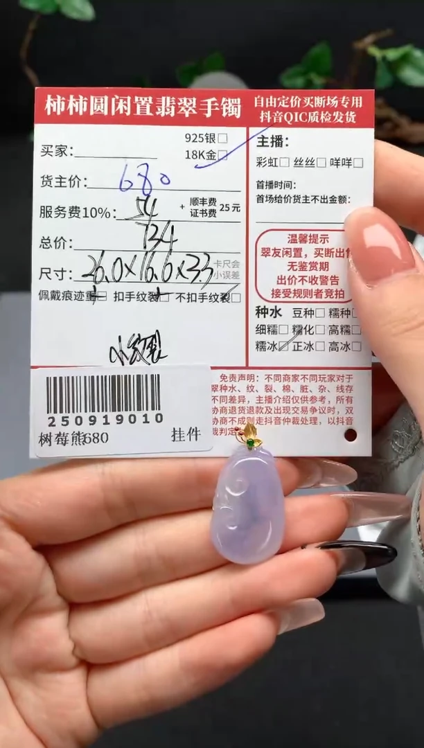 颈饰18K金镶嵌翡翠姐姐250919010