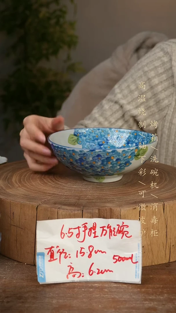 碗瓷景德镇手工手绘高温瓷釉下彩