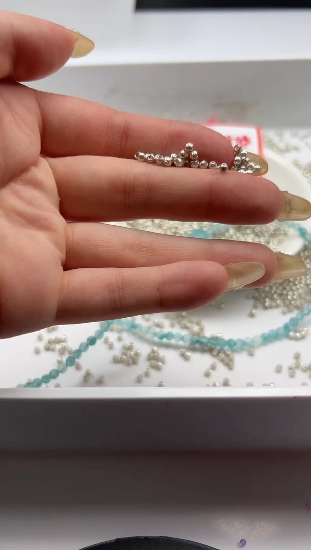 银S800镶嵌颈饰玛瑙/玉髓x767银珠猫眼3mm*40颗