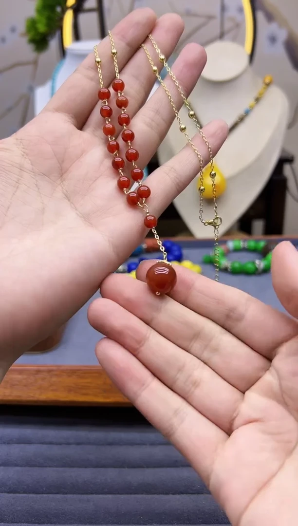 【闪购商品】南红玛瑙颈饰14K金镶嵌X479````````