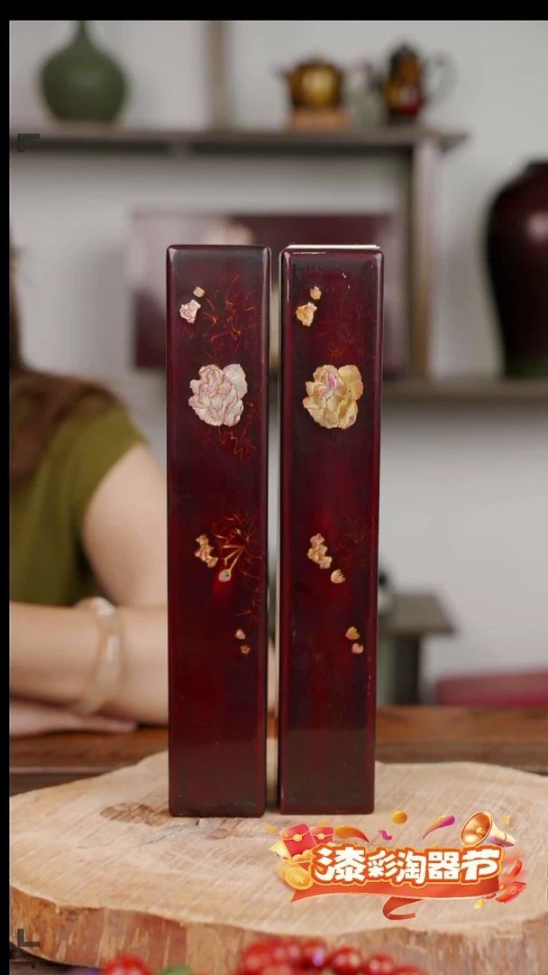 雕银丝光芙蓉镇尺（单只）