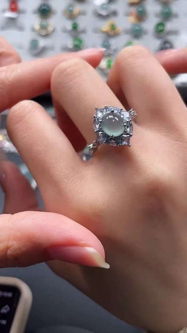 【闪购商品】翡翠戒指银S925镶嵌458654