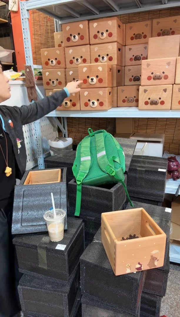 木樱桃木微瑕小熊收纳筐