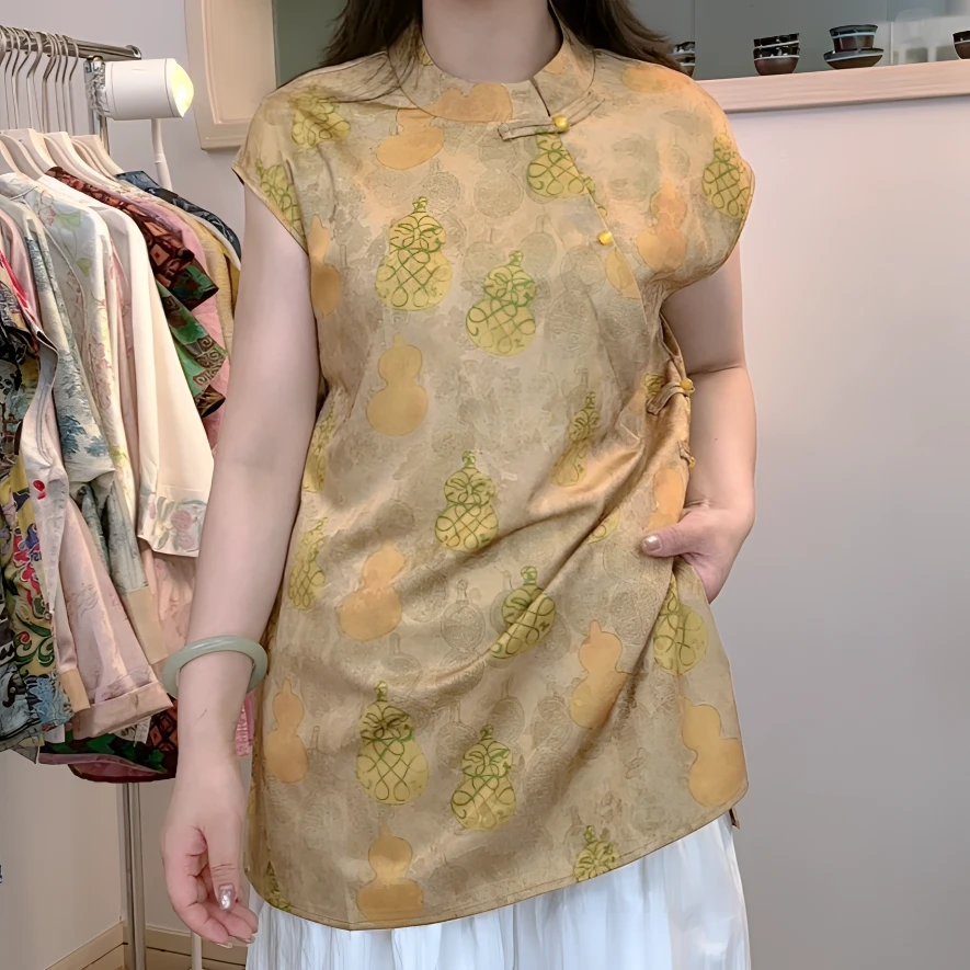 【福禄】夏季上衣新中式休闲风中国风时尚无袖中式民族风