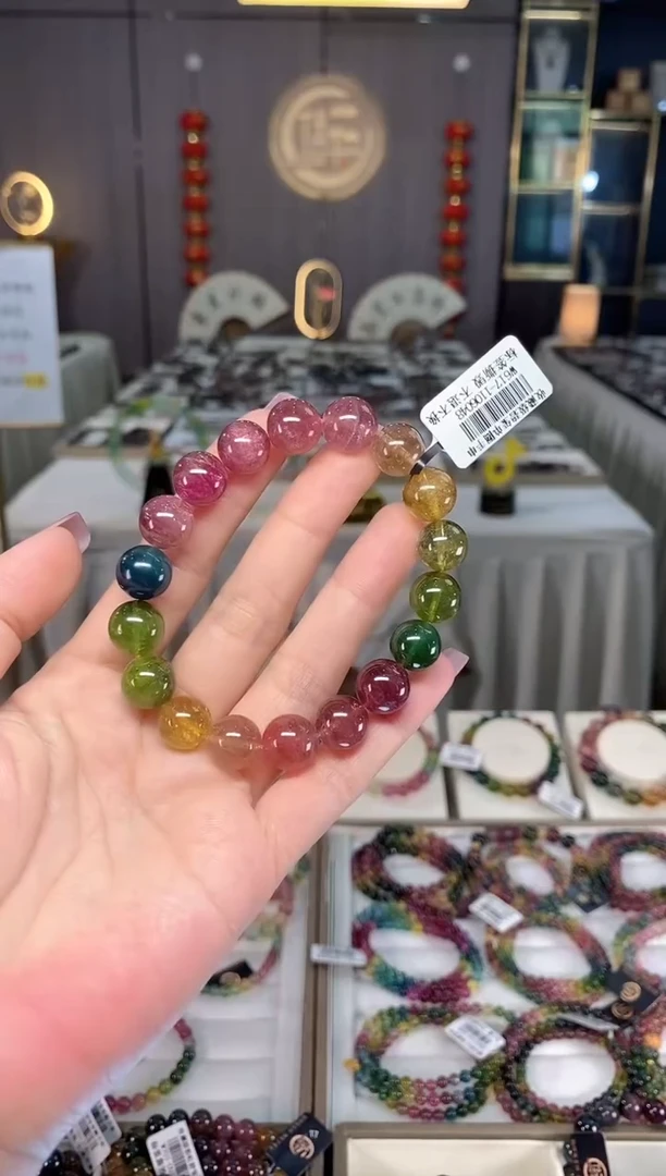 未镶嵌老矿碧玺单圈手串9mm+碧玺hon多样性发一条