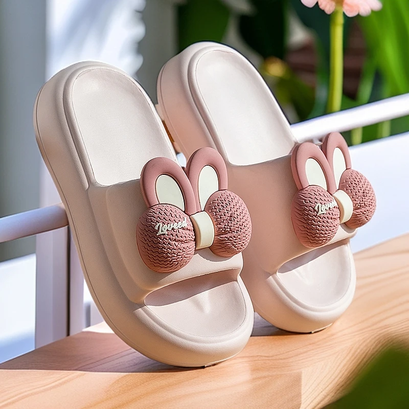 拖鞋女夏外穿居家用室内防滑厚底可爱蝴蝶结甜美学生高级感凉拖鞋