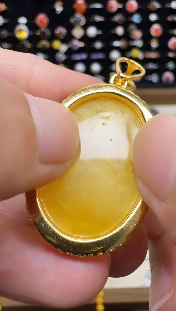 蜜蜡吊坠(不含链)银S925镶嵌珠*蜜蜡 吊坠(不含链)小瑕疵