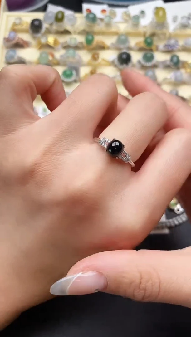 【闪购商品】翡翠戒指银S925镶嵌111111111+6