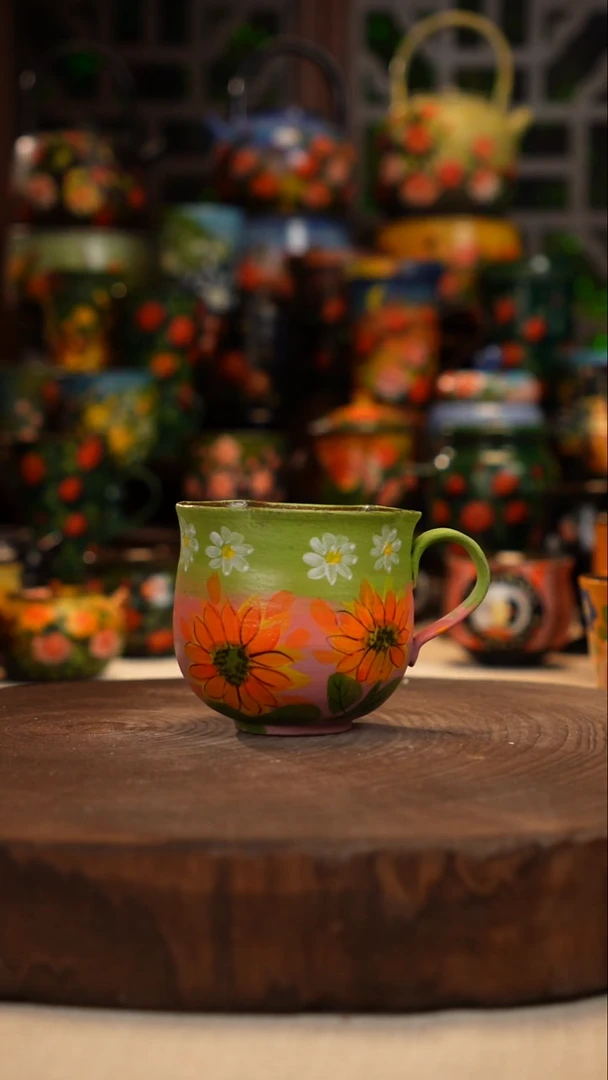 紫砂油画手绘釉下彩