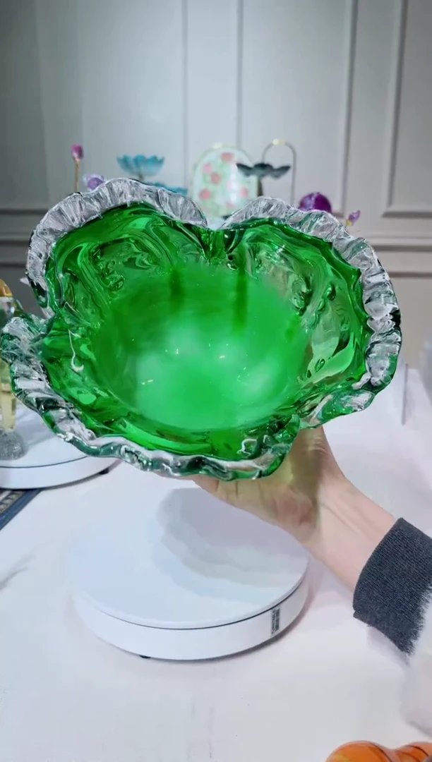 手工艺品琉璃白菜果盘