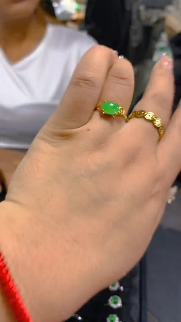 【闪购商品】翡翠戒指银S925镶嵌1034955750多样性发一