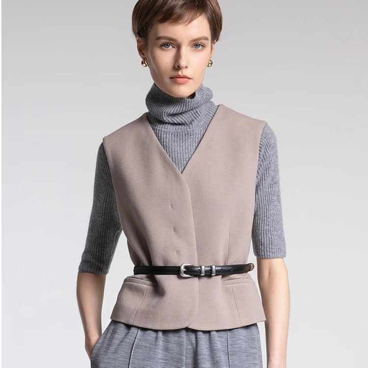 【KLOVA】冬季驼色短款马甲 【H】 JY2344(BUN)