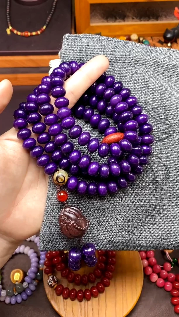 白玉菩提手串紫菩提108多圈 fo手 新品