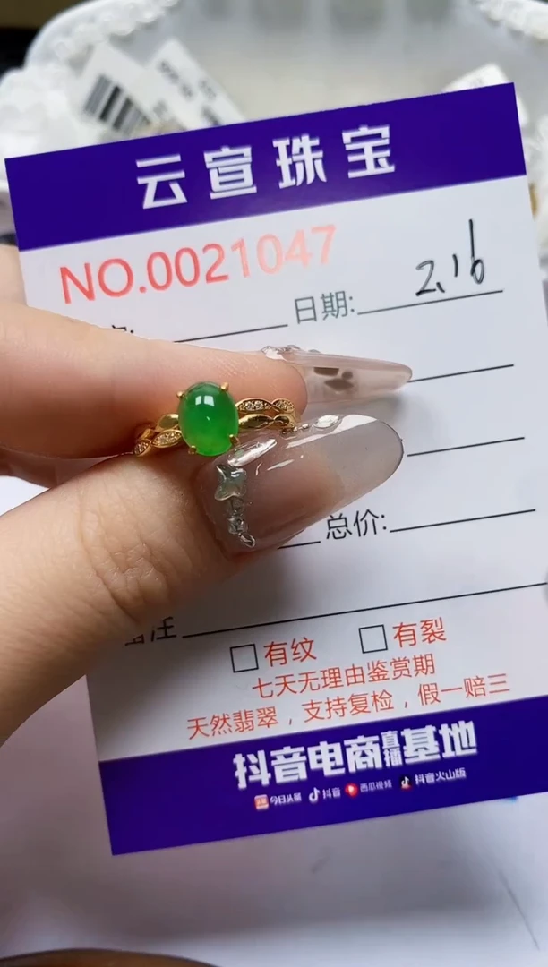 【闪购商品】翡翠戒指银S925镶嵌/1047