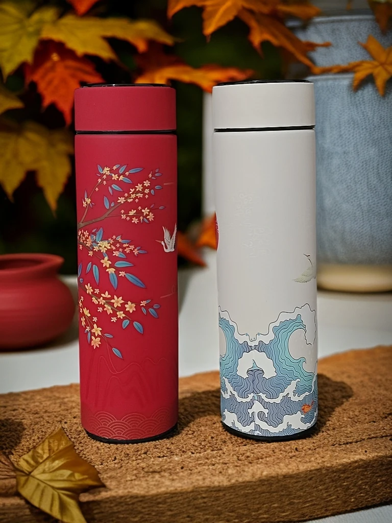 大容量水杯智能国潮保温杯高档便携独特创意风设计送礼优选礼物