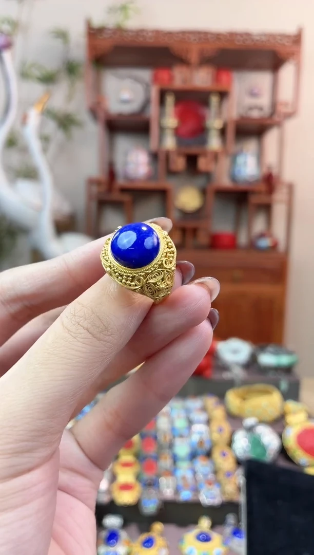 非遗手工花丝镶嵌戒指