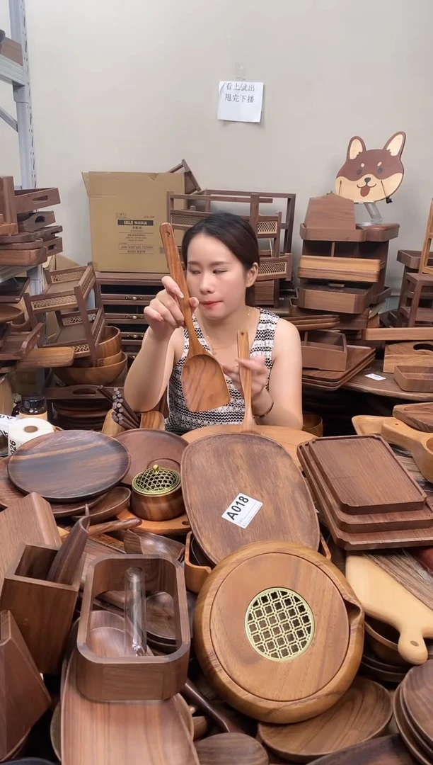 木  柚木锅铲34*8cm  微瑕