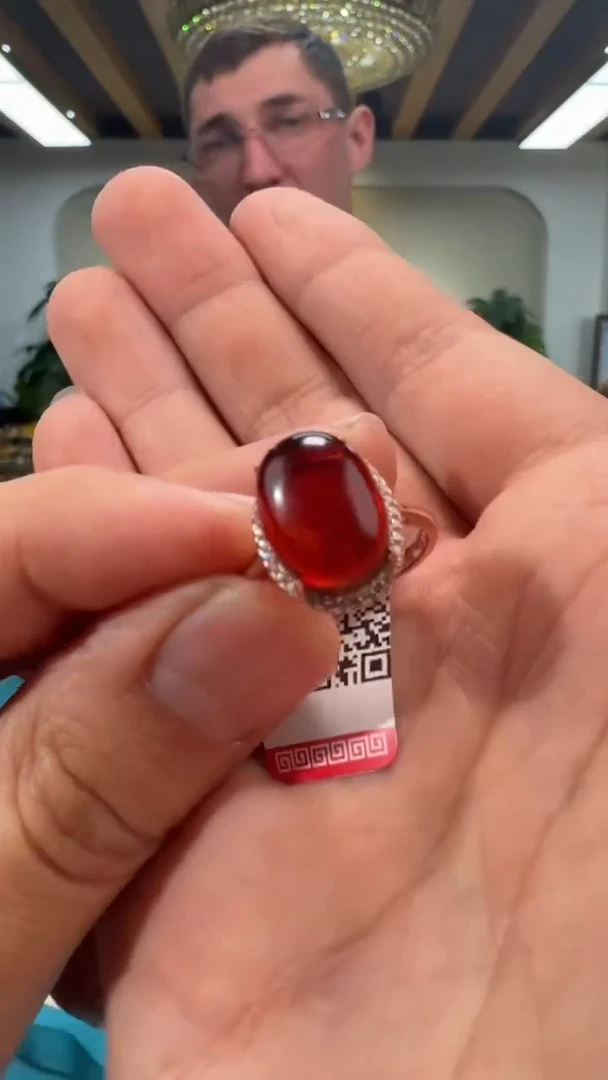 【闪购商品】琥珀戒指银S925镶嵌天然琥珀蜜蜡戒指XQ009