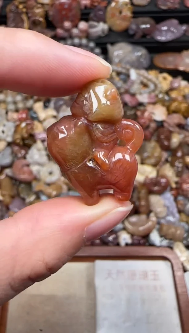 颈饰未镶嵌硅化珊瑚（珊瑚玉）607