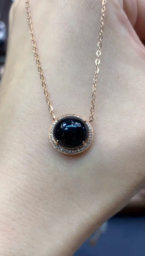 吊坠(不含链)18K金镶嵌翡翠C52