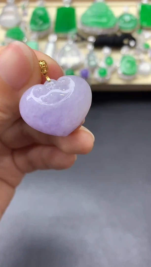 颈饰18K金镶嵌翡翠41-中国好珍宝