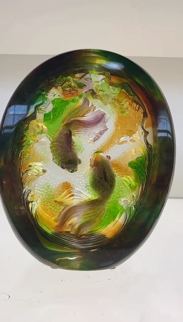 手工艺品琉璃金玉良缘