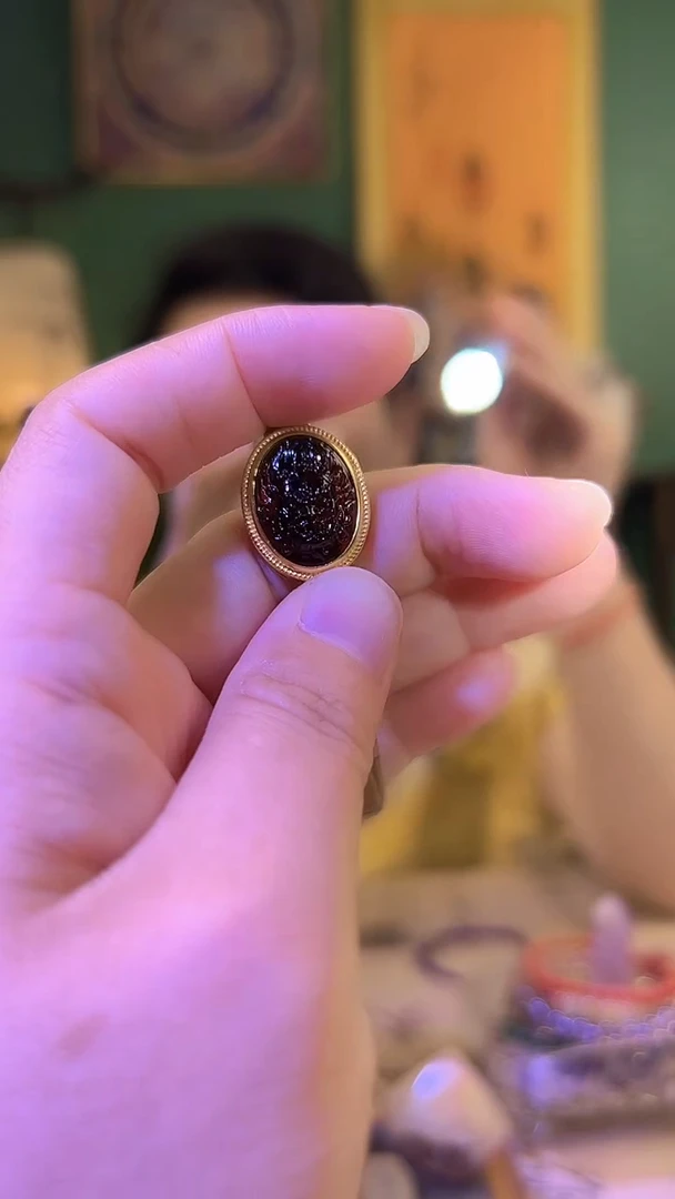 银S925镶嵌血珀手链血珀大黑天手牌