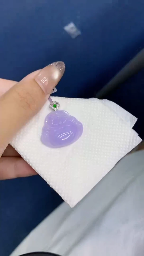 颈饰18K金镶嵌翡翠?*婷1