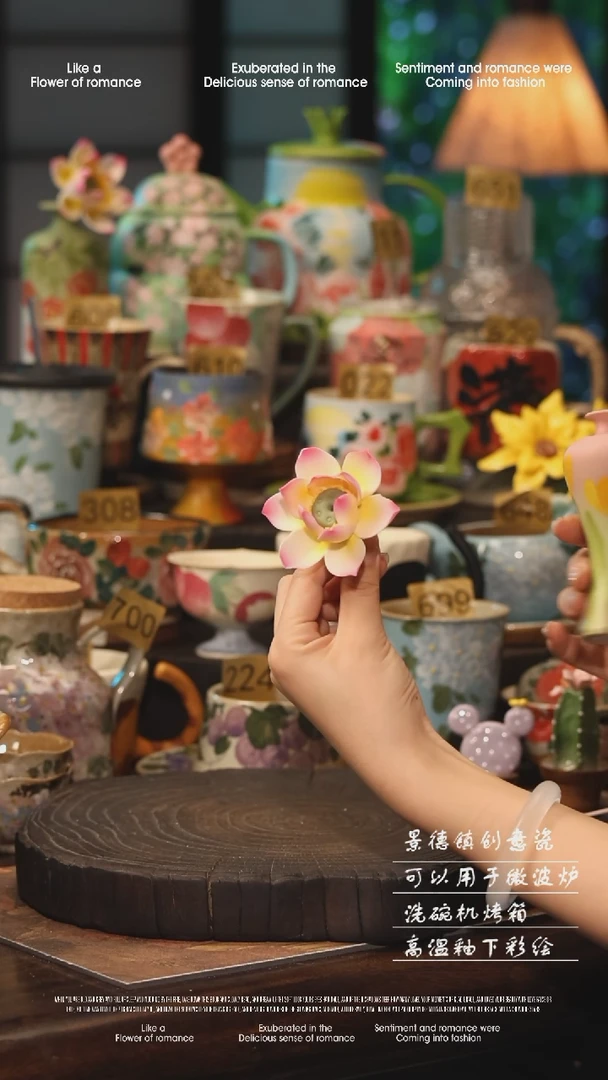 陶瓷景德镇高温釉下彩手工手绘款式