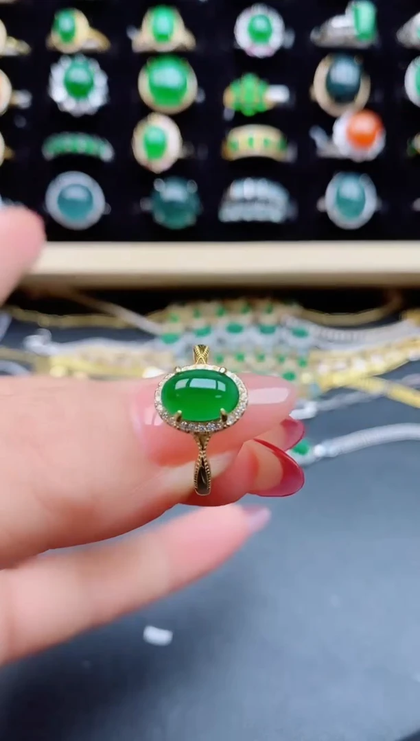 【闪购商品】翡翠戒指银S925镶嵌21321