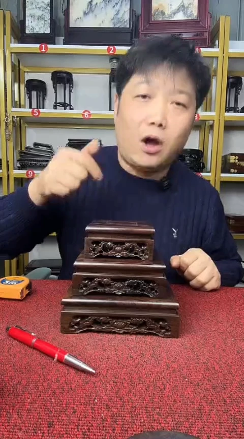 木非洲黑檀正方底座16/13/10CM//3个