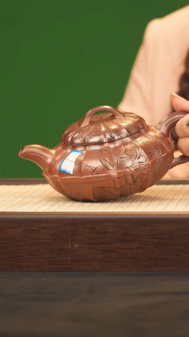 茶壶紫砂WSH筋纹线圆 柴烧380cc