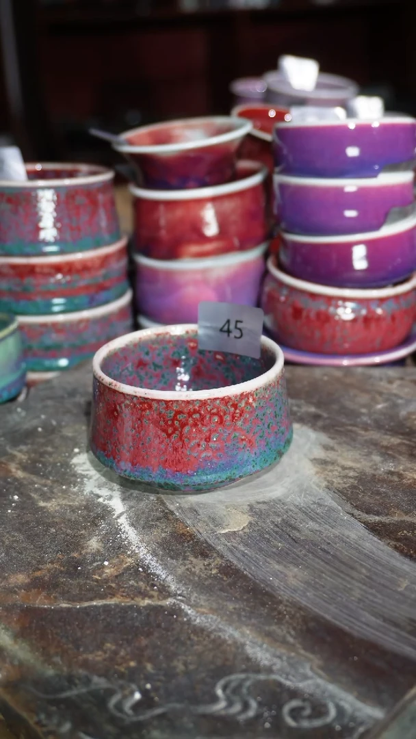 摆件陶精品窑变钧瓷茶器