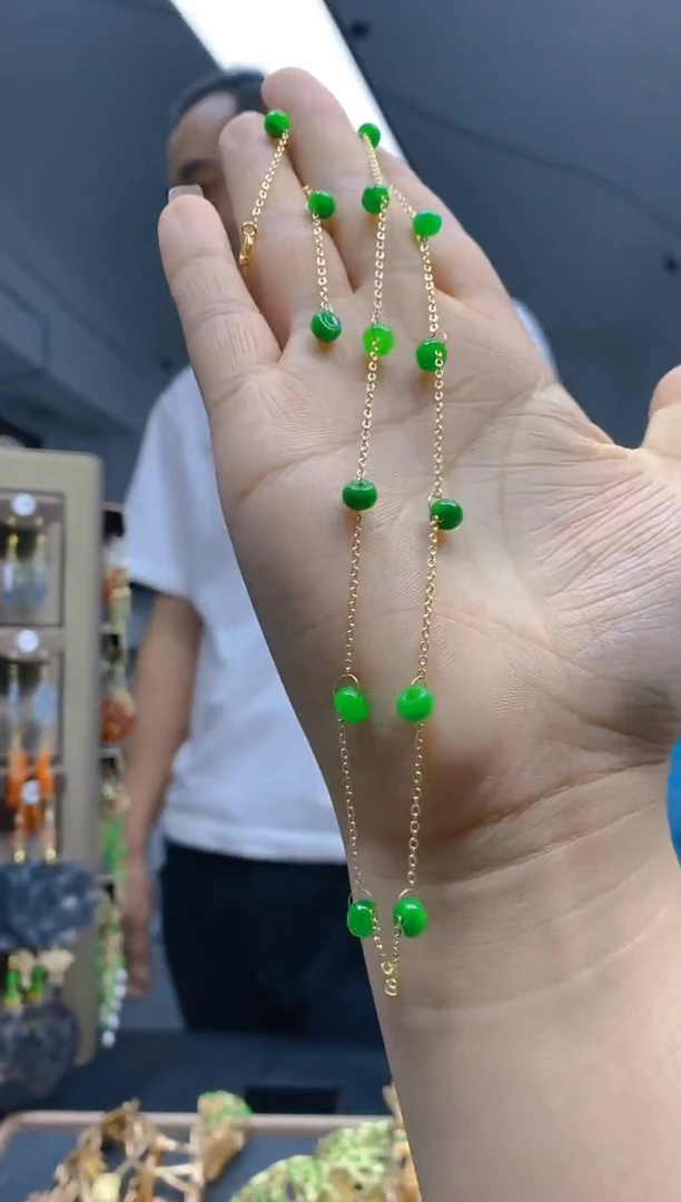 【闪购商品】翡翠耳饰合金0205翡翠锁骨链