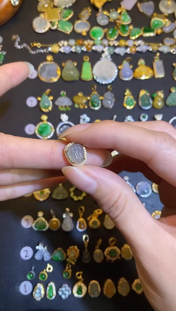 吊坠(不含链)银S925镶嵌翡翠1