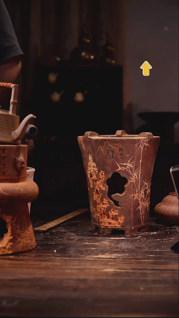 纯手工红泥雕刻炉