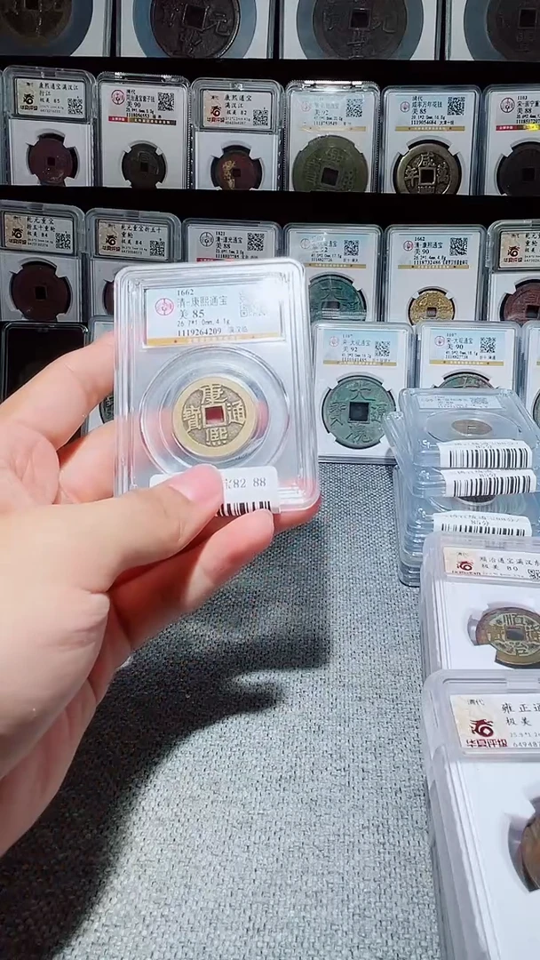 铜星*雨A042风公博康熙通宝背字85分临4209