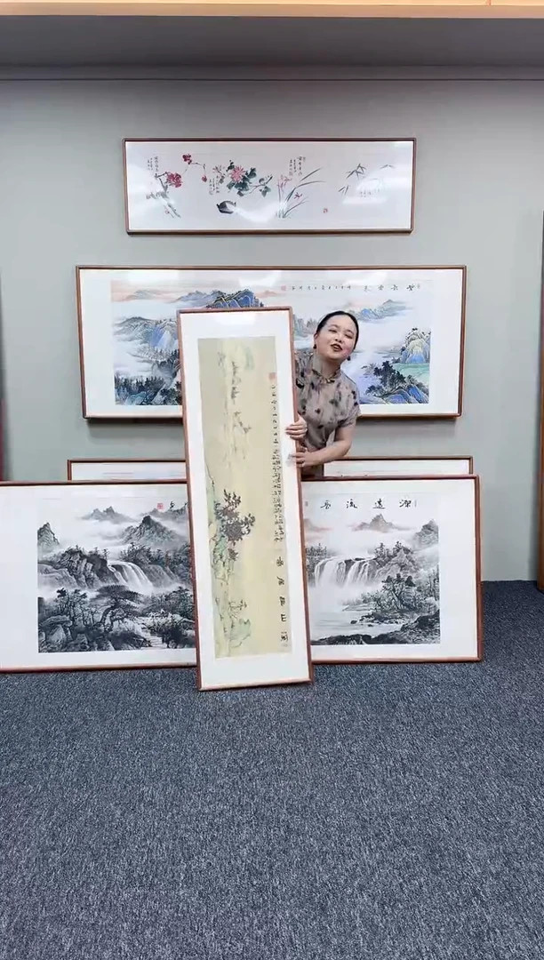 国画山水155*45手写手绘作品