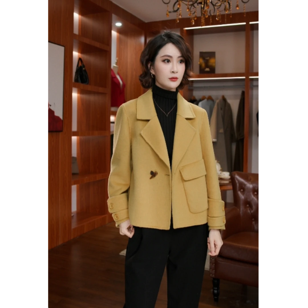 【薇墁依】2025上新春季双面羊毛大衣气质韩版宽松百搭外套女670