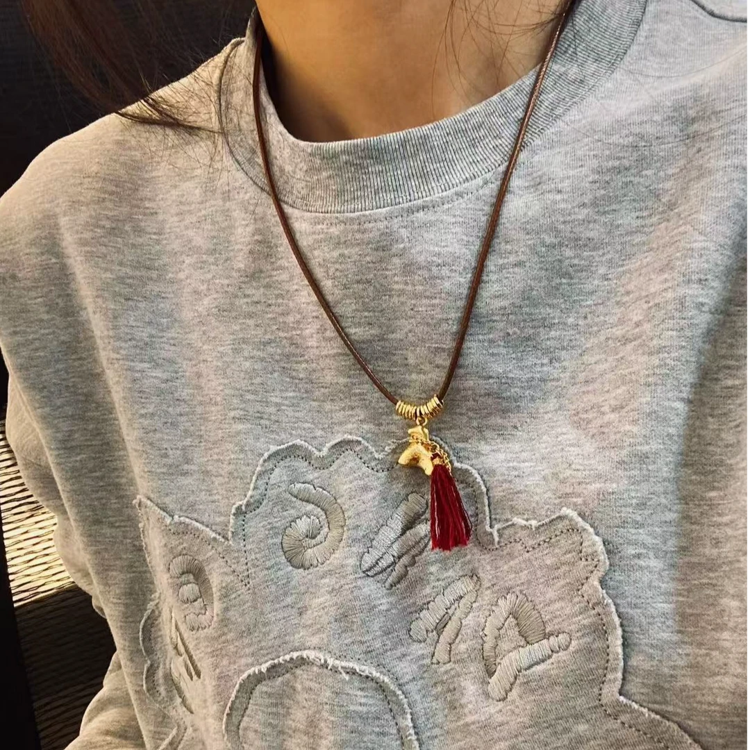 妮蔻黄金足金999 马上有钱吊坠加盘缠古法工艺黄金首饰黄金按克卖