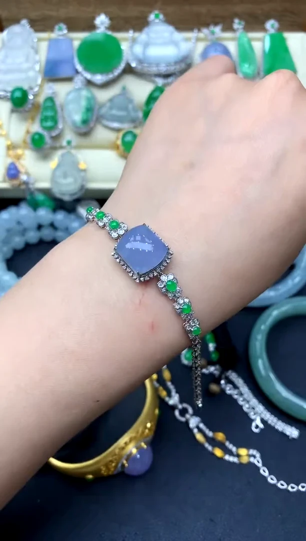 【闪购商品】翡翠手链18K金镶嵌412-中国好珍宝