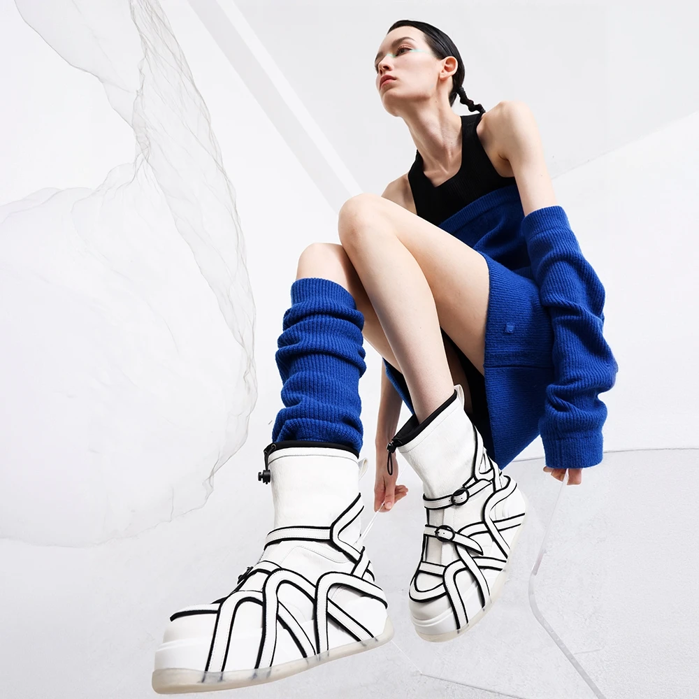 CHULISHANA漫步25SS新品首发时尚秋冬运动骑士及踝靴轻奢鞋子休闲