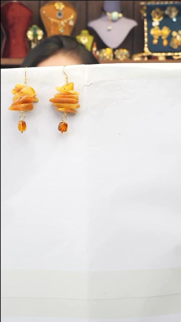 未镶嵌琥珀耳饰多样性发一