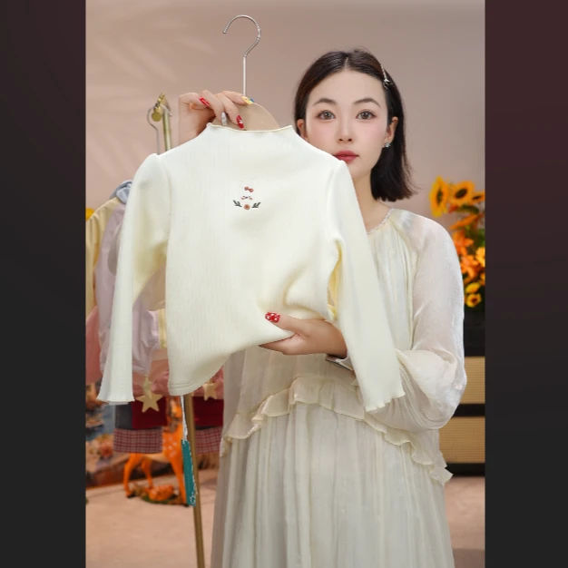 MOMOCO春秋季女童甜美绣花加厚打底77830232014
