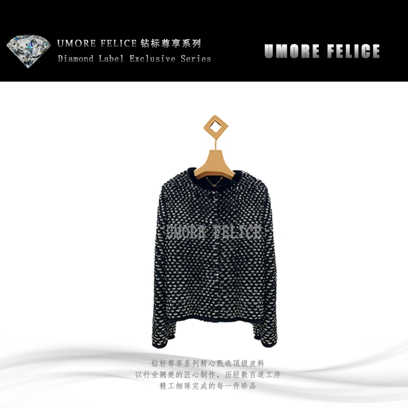 UMORE FELICE华斯皮草【晨粉专享价】重工艺进口皮草外套